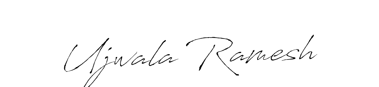 How to make Ujwala Ramesh name signature. Use Antro_Vectra style for creating short signs online. This is the latest handwritten sign. Ujwala Ramesh signature style 6 images and pictures png