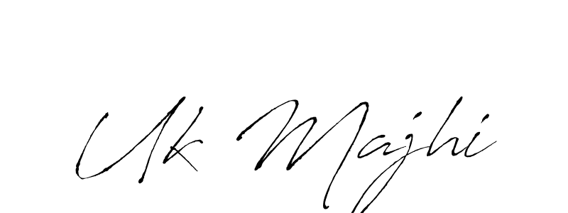 How to make Uk Majhi name signature. Use Antro_Vectra style for creating short signs online. This is the latest handwritten sign. Uk Majhi signature style 6 images and pictures png