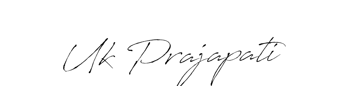 How to make Uk Prajapati name signature. Use Antro_Vectra style for creating short signs online. This is the latest handwritten sign. Uk Prajapati signature style 6 images and pictures png