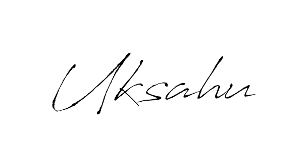 How to make Uksahu name signature. Use Antro_Vectra style for creating short signs online. This is the latest handwritten sign. Uksahu signature style 6 images and pictures png