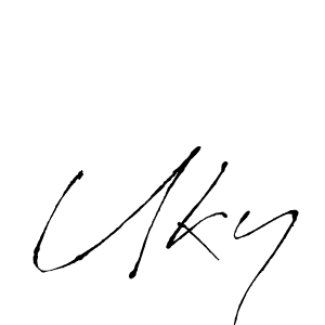 if you are searching for the best signature style for your name Uky. so please give up your signature search. here we have designed multiple signature styles  using Antro_Vectra. Uky signature style 6 images and pictures png