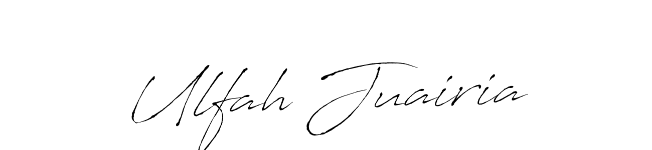 Antro_Vectra is a professional signature style that is perfect for those who want to add a touch of class to their signature. It is also a great choice for those who want to make their signature more unique. Get Ulfah Juairia name to fancy signature for free. Ulfah Juairia signature style 6 images and pictures png
