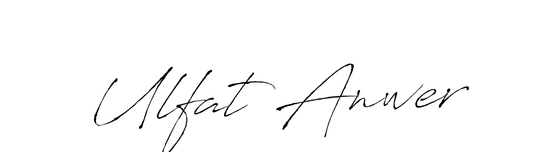 Also You can easily find your signature by using the search form. We will create Ulfat Anwer name handwritten signature images for you free of cost using Antro_Vectra sign style. Ulfat Anwer signature style 6 images and pictures png