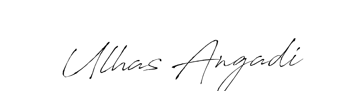 How to make Ulhas Angadi name signature. Use Antro_Vectra style for creating short signs online. This is the latest handwritten sign. Ulhas Angadi signature style 6 images and pictures png