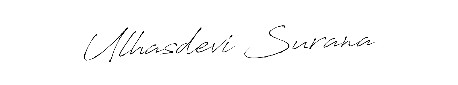 Create a beautiful signature design for name Ulhasdevi Surana. With this signature (Antro_Vectra) fonts, you can make a handwritten signature for free. Ulhasdevi Surana signature style 6 images and pictures png