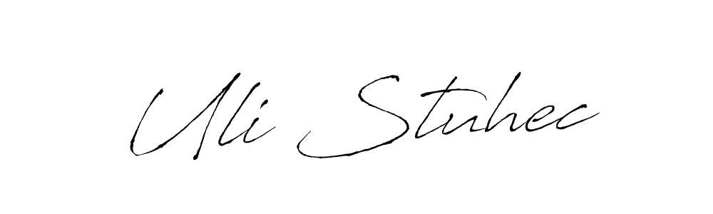Make a beautiful signature design for name Uli Stuhec. With this signature (Antro_Vectra) style, you can create a handwritten signature for free. Uli Stuhec signature style 6 images and pictures png
