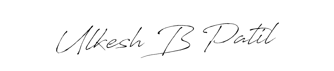 How to make Ulkesh B Patil name signature. Use Antro_Vectra style for creating short signs online. This is the latest handwritten sign. Ulkesh B Patil signature style 6 images and pictures png