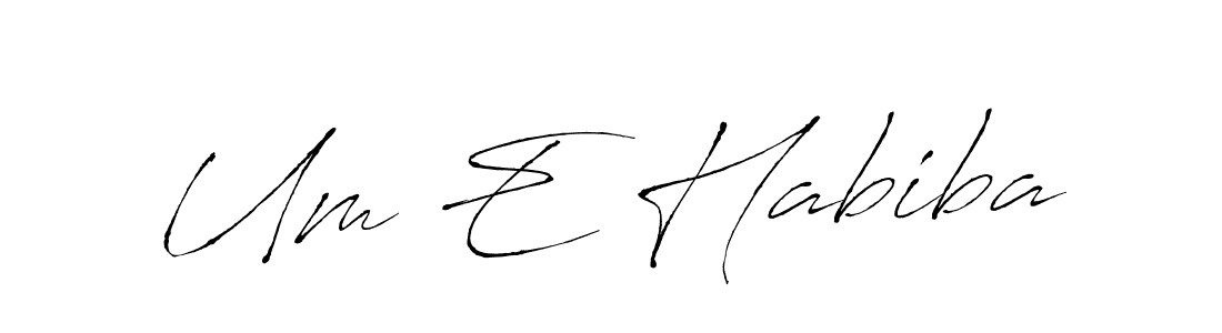 Also You can easily find your signature by using the search form. We will create Um E Habiba name handwritten signature images for you free of cost using Antro_Vectra sign style. Um E Habiba signature style 6 images and pictures png