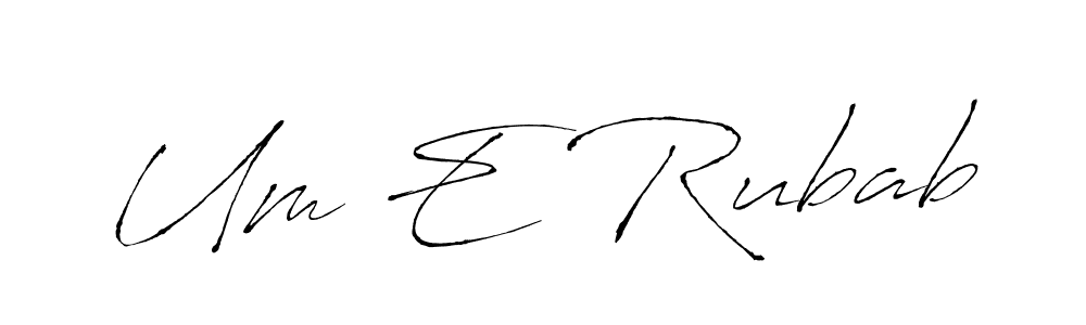 Also You can easily find your signature by using the search form. We will create Um E Rubab name handwritten signature images for you free of cost using Antro_Vectra sign style. Um E Rubab signature style 6 images and pictures png