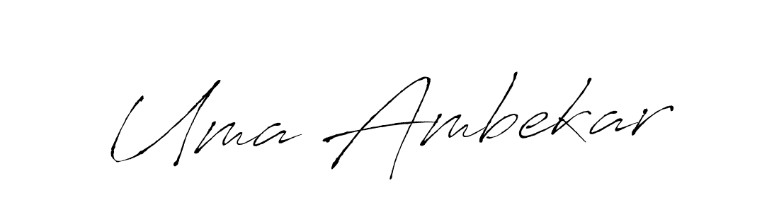 How to make Uma Ambekar name signature. Use Antro_Vectra style for creating short signs online. This is the latest handwritten sign. Uma Ambekar signature style 6 images and pictures png