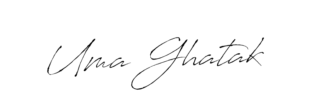 Make a beautiful signature design for name Uma Ghatak. With this signature (Antro_Vectra) style, you can create a handwritten signature for free. Uma Ghatak signature style 6 images and pictures png