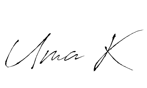 How to make Uma K name signature. Use Antro_Vectra style for creating short signs online. This is the latest handwritten sign. Uma K signature style 6 images and pictures png