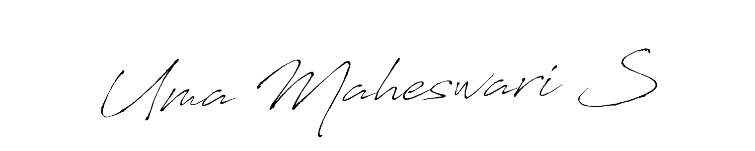 It looks lik you need a new signature style for name Uma Maheswari S. Design unique handwritten (Antro_Vectra) signature with our free signature maker in just a few clicks. Uma Maheswari S signature style 6 images and pictures png