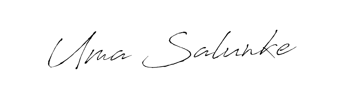 The best way (Antro_Vectra) to make a short signature is to pick only two or three words in your name. The name Uma Salunke include a total of six letters. For converting this name. Uma Salunke signature style 6 images and pictures png