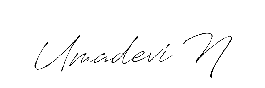 Make a beautiful signature design for name Umadevi N. With this signature (Antro_Vectra) style, you can create a handwritten signature for free. Umadevi N signature style 6 images and pictures png