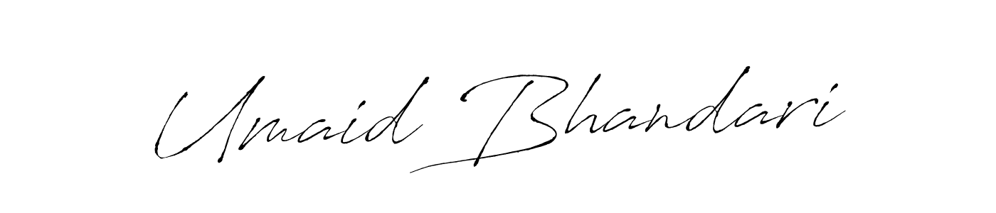 How to make Umaid Bhandari name signature. Use Antro_Vectra style for creating short signs online. This is the latest handwritten sign. Umaid Bhandari signature style 6 images and pictures png