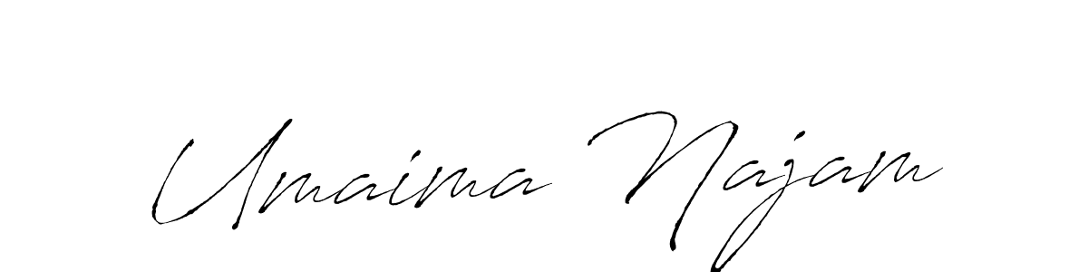 Design your own signature with our free online signature maker. With this signature software, you can create a handwritten (Antro_Vectra) signature for name Umaima Najam. Umaima Najam signature style 6 images and pictures png