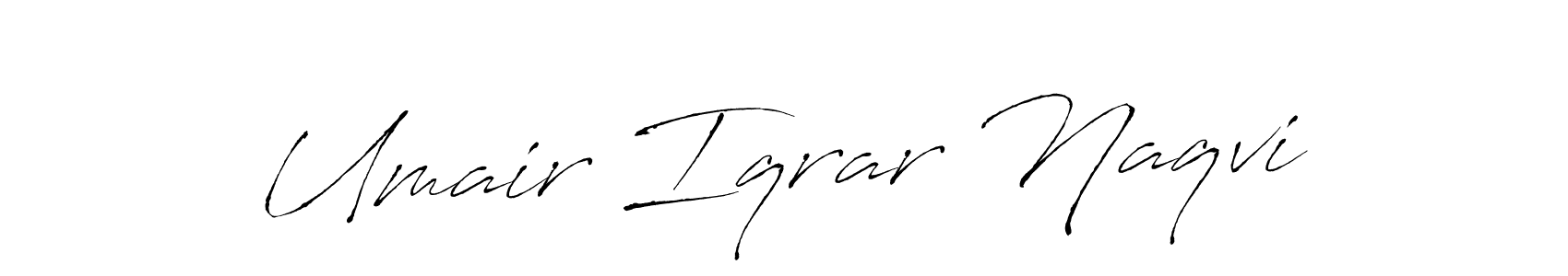 Create a beautiful signature design for name Umair Iqrar Naqvi. With this signature (Antro_Vectra) fonts, you can make a handwritten signature for free. Umair Iqrar Naqvi signature style 6 images and pictures png