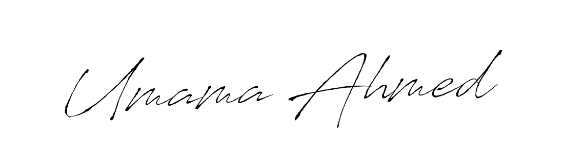 Create a beautiful signature design for name Umama Ahmed. With this signature (Antro_Vectra) fonts, you can make a handwritten signature for free. Umama Ahmed signature style 6 images and pictures png