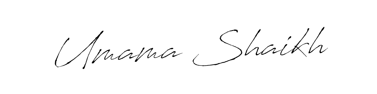 Make a beautiful signature design for name Umama Shaikh. With this signature (Antro_Vectra) style, you can create a handwritten signature for free. Umama Shaikh signature style 6 images and pictures png