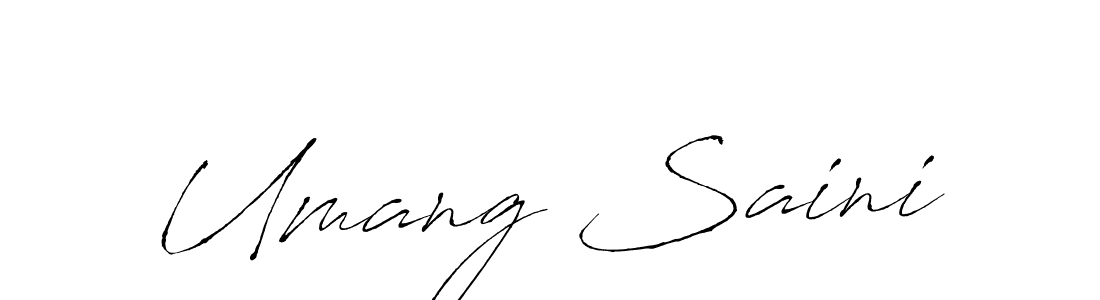 How to make Umang Saini name signature. Use Antro_Vectra style for creating short signs online. This is the latest handwritten sign. Umang Saini signature style 6 images and pictures png