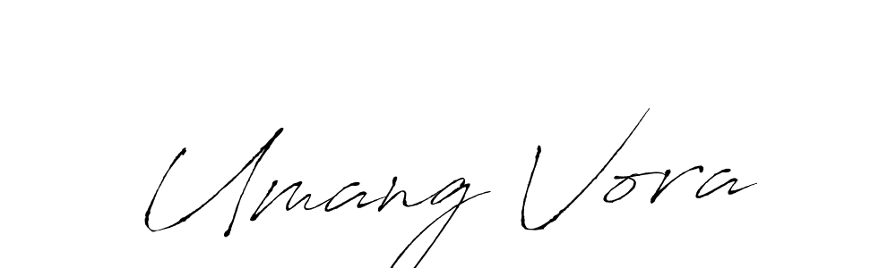 How to make Umang Vora name signature. Use Antro_Vectra style for creating short signs online. This is the latest handwritten sign. Umang Vora signature style 6 images and pictures png