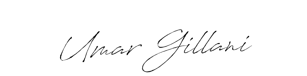 Create a beautiful signature design for name Umar Gillani. With this signature (Antro_Vectra) fonts, you can make a handwritten signature for free. Umar Gillani signature style 6 images and pictures png