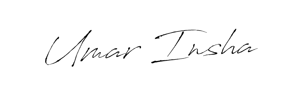 The best way (Antro_Vectra) to make a short signature is to pick only two or three words in your name. The name Umar Insha include a total of six letters. For converting this name. Umar Insha signature style 6 images and pictures png