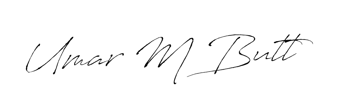 Make a beautiful signature design for name Umar M Butt. With this signature (Antro_Vectra) style, you can create a handwritten signature for free. Umar M Butt signature style 6 images and pictures png