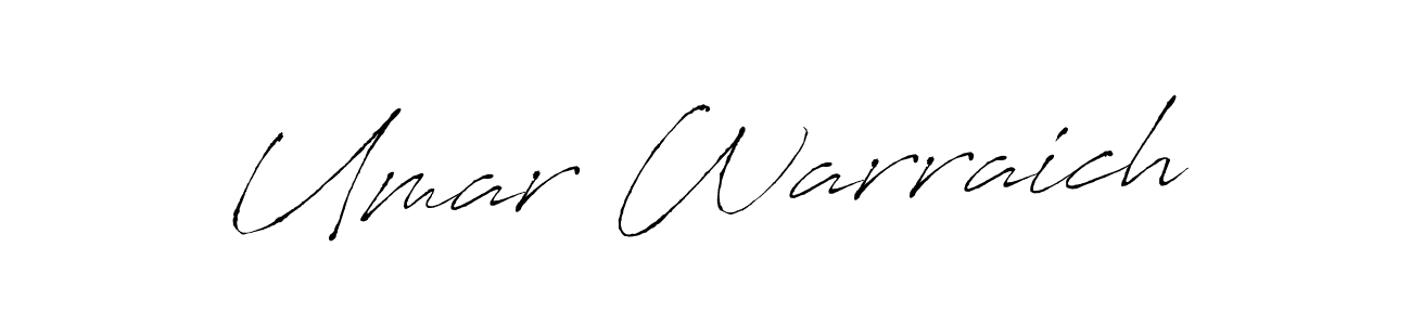 Umar Warraich stylish signature style. Best Handwritten Sign (Antro_Vectra) for my name. Handwritten Signature Collection Ideas for my name Umar Warraich. Umar Warraich signature style 6 images and pictures png