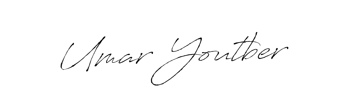 Make a beautiful signature design for name Umar Youtber. With this signature (Antro_Vectra) style, you can create a handwritten signature for free. Umar Youtber signature style 6 images and pictures png