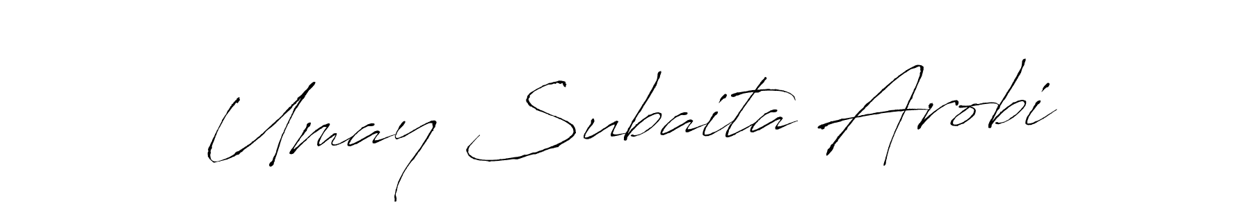 if you are searching for the best signature style for your name Umay Subaita Arobi. so please give up your signature search. here we have designed multiple signature styles  using Antro_Vectra. Umay Subaita Arobi signature style 6 images and pictures png