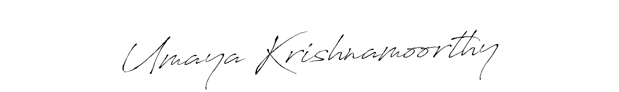 How to make Umaya Krishnamoorthy signature? Antro_Vectra is a professional autograph style. Create handwritten signature for Umaya Krishnamoorthy name. Umaya Krishnamoorthy signature style 6 images and pictures png