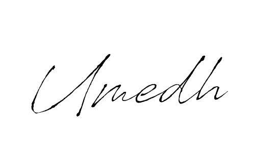 Design your own signature with our free online signature maker. With this signature software, you can create a handwritten (Antro_Vectra) signature for name Umedh. Umedh signature style 6 images and pictures png