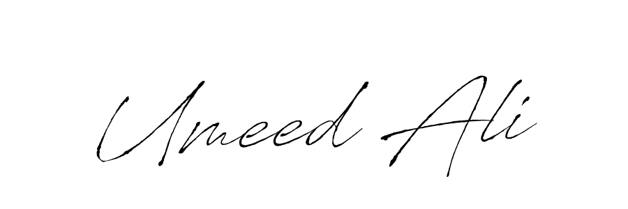 How to make Umeed Ali name signature. Use Antro_Vectra style for creating short signs online. This is the latest handwritten sign. Umeed Ali signature style 6 images and pictures png