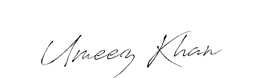 Make a beautiful signature design for name Umeez Khan. With this signature (Antro_Vectra) style, you can create a handwritten signature for free. Umeez Khan signature style 6 images and pictures png