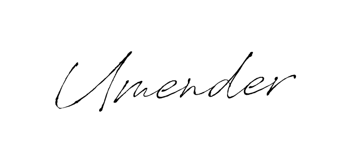 Umender stylish signature style. Best Handwritten Sign (Antro_Vectra) for my name. Handwritten Signature Collection Ideas for my name Umender. Umender signature style 6 images and pictures png