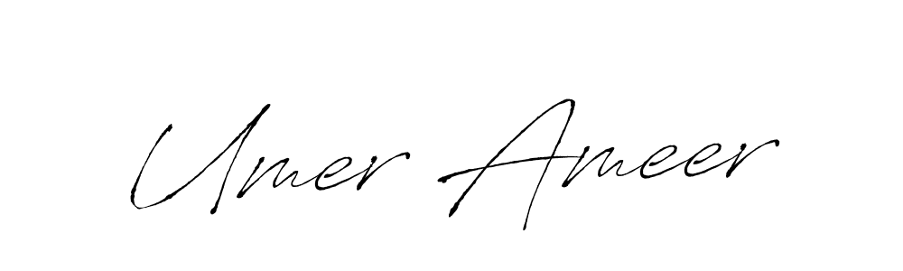 How to make Umer Ameer name signature. Use Antro_Vectra style for creating short signs online. This is the latest handwritten sign. Umer Ameer signature style 6 images and pictures png