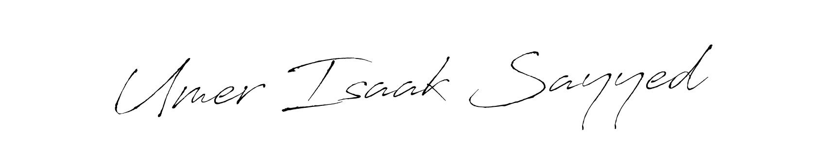 Make a beautiful signature design for name Umer Isaak Sayyed. With this signature (Antro_Vectra) style, you can create a handwritten signature for free. Umer Isaak Sayyed signature style 6 images and pictures png