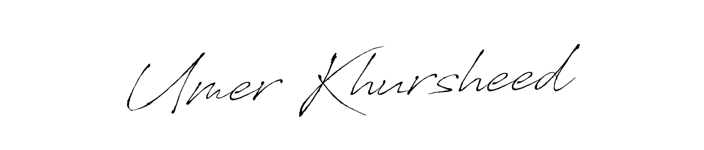 Create a beautiful signature design for name Umer Khursheed. With this signature (Antro_Vectra) fonts, you can make a handwritten signature for free. Umer Khursheed signature style 6 images and pictures png