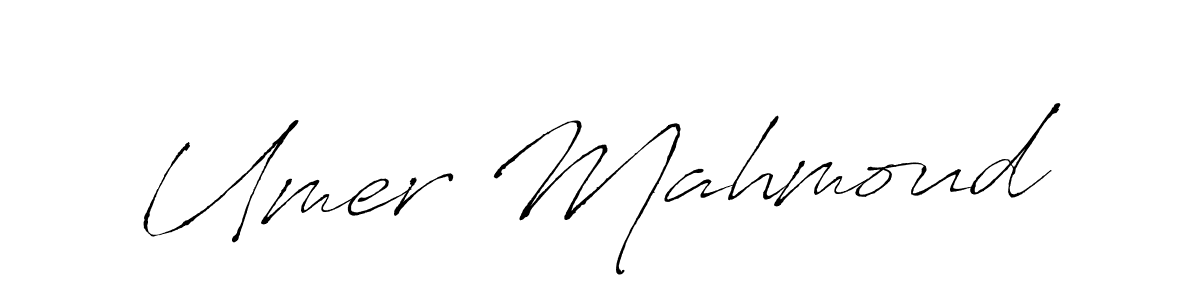 How to make Umer Mahmoud name signature. Use Antro_Vectra style for creating short signs online. This is the latest handwritten sign. Umer Mahmoud signature style 6 images and pictures png