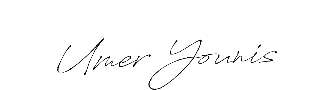 Design your own signature with our free online signature maker. With this signature software, you can create a handwritten (Antro_Vectra) signature for name Umer Younis. Umer Younis signature style 6 images and pictures png