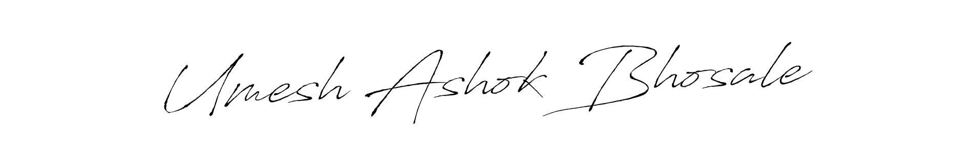 How to make Umesh Ashok Bhosale name signature. Use Antro_Vectra style for creating short signs online. This is the latest handwritten sign. Umesh Ashok Bhosale signature style 6 images and pictures png