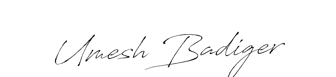 Design your own signature with our free online signature maker. With this signature software, you can create a handwritten (Antro_Vectra) signature for name Umesh Badiger. Umesh Badiger signature style 6 images and pictures png