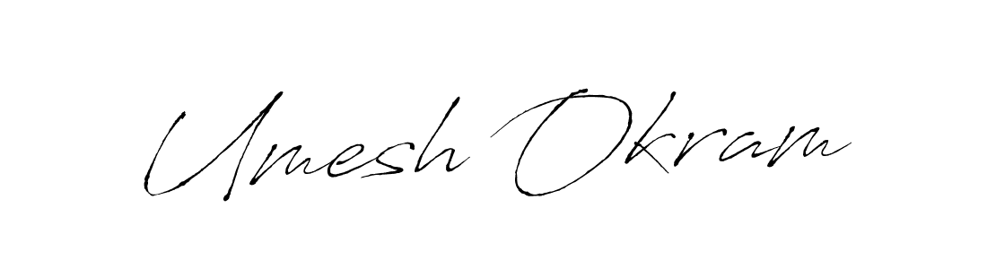 How to make Umesh Okram name signature. Use Antro_Vectra style for creating short signs online. This is the latest handwritten sign. Umesh Okram signature style 6 images and pictures png