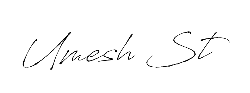 The best way (Antro_Vectra) to make a short signature is to pick only two or three words in your name. The name Umesh St include a total of six letters. For converting this name. Umesh St signature style 6 images and pictures png
