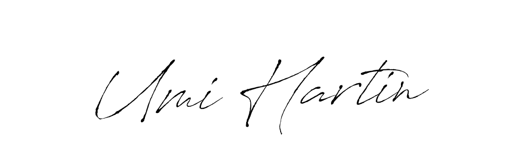 How to make Umi Hartin name signature. Use Antro_Vectra style for creating short signs online. This is the latest handwritten sign. Umi Hartin signature style 6 images and pictures png