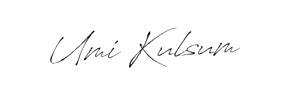 Antro_Vectra is a professional signature style that is perfect for those who want to add a touch of class to their signature. It is also a great choice for those who want to make their signature more unique. Get Umi Kulsum name to fancy signature for free. Umi Kulsum signature style 6 images and pictures png