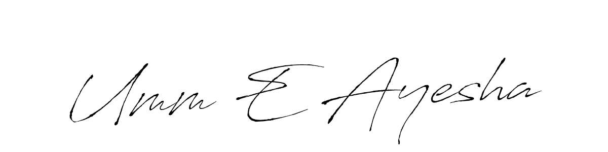 How to make Umm E Ayesha name signature. Use Antro_Vectra style for creating short signs online. This is the latest handwritten sign. Umm E Ayesha signature style 6 images and pictures png