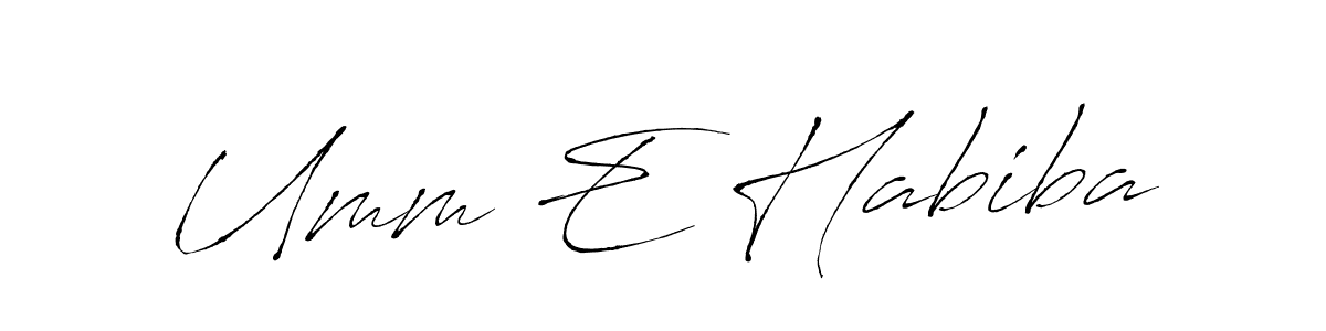 How to make Umm E Habiba name signature. Use Antro_Vectra style for creating short signs online. This is the latest handwritten sign. Umm E Habiba signature style 6 images and pictures png